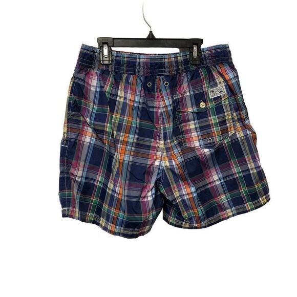 Polo Ralph Lauren Plaid Swim Trunks Size Medium (M) No Ties Great Colors - Picture 1 of 5